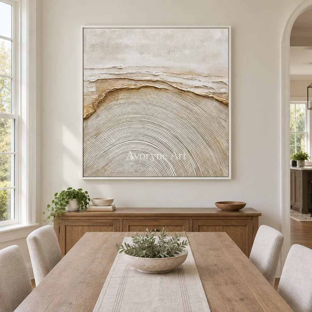 Aster Snowfall: Ivory Contour Relief — dining white