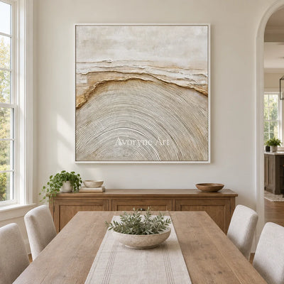 Aster Snowfall: Ivory Contour Relief — dining white