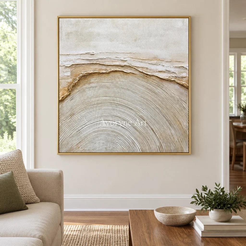Aster Snowfall: Ivory Contour Relief — living gold