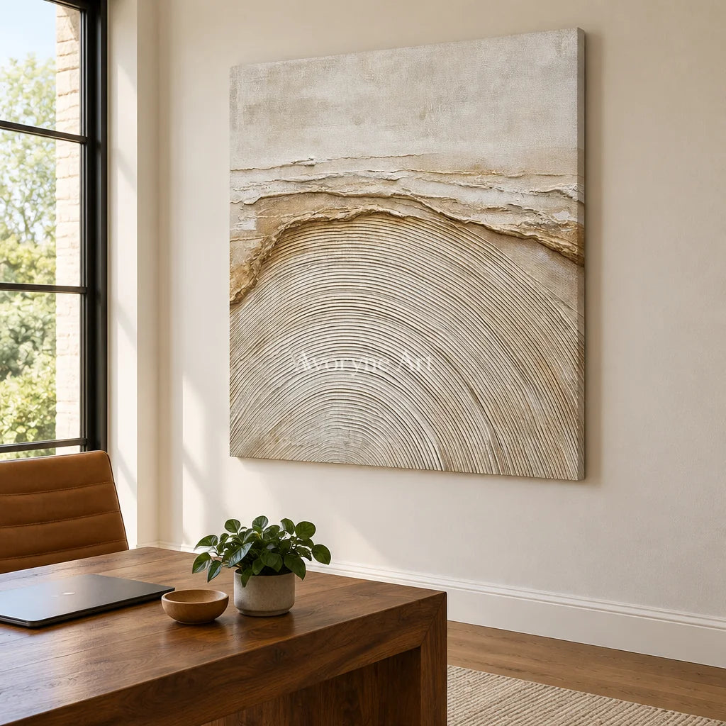 Aster Snowfall: Ivory Contour Relief — office frameless