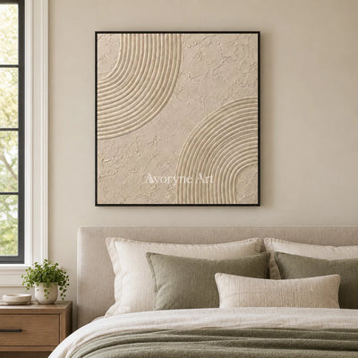 Aster Ripple: Ivory Contour Relief — bedroom black