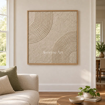 Aster Ripple: Ivory Contour Relief — villa wood