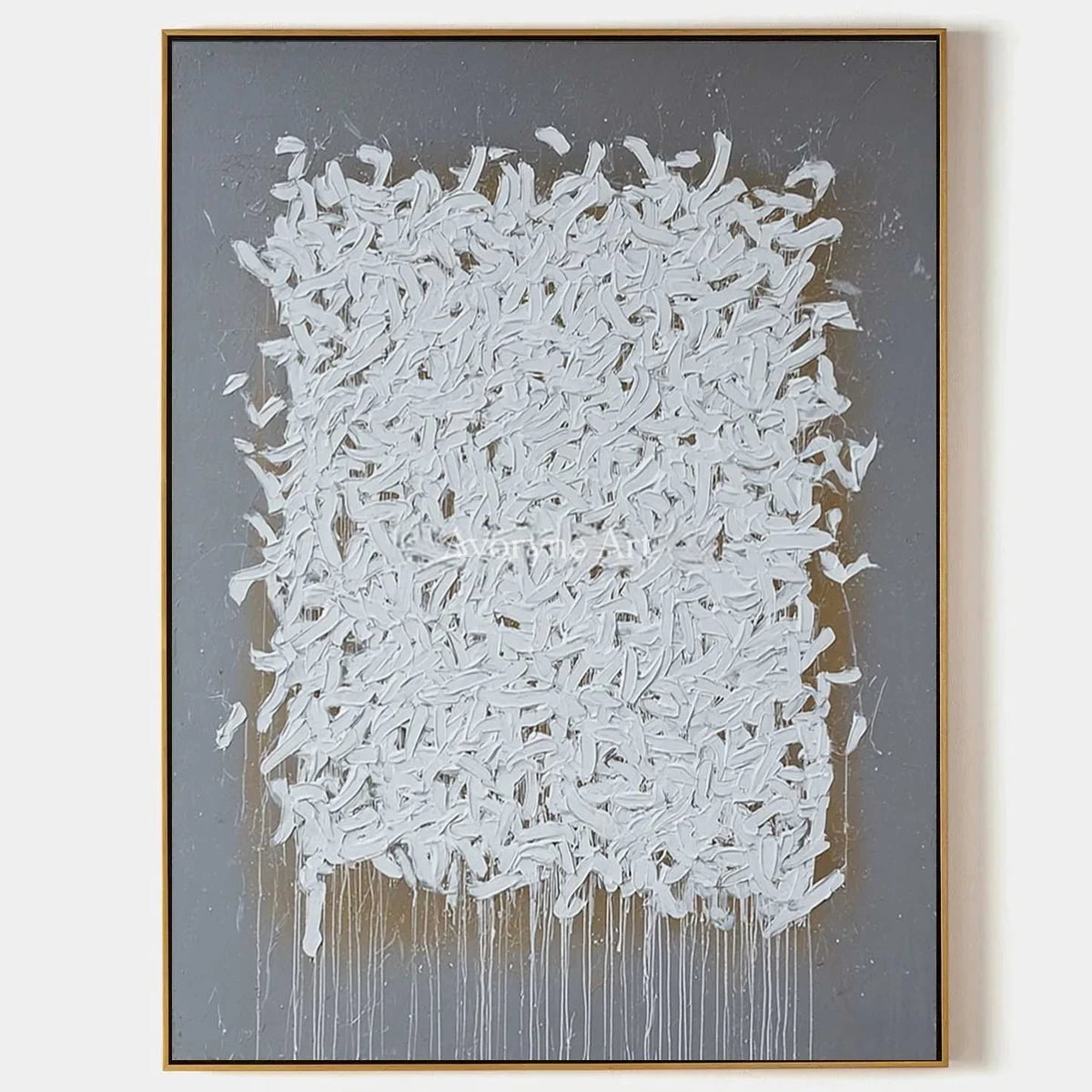 Lucent Field, hand-painted ivory curl relief wall art by Alessio Varenna