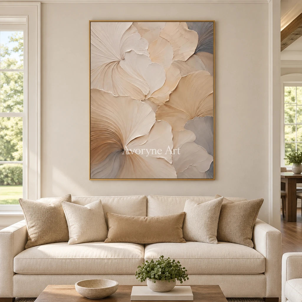 Aster Flow: Ivory Fan Relief — living gold