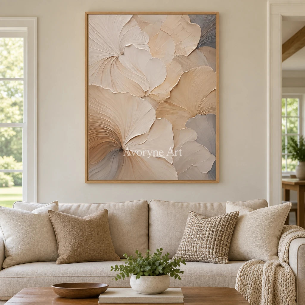 Aster Flow: Ivory Fan Relief — villa wood