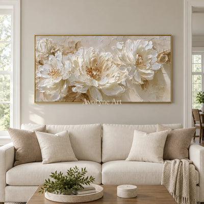 Aster Frond: Ivory Floral Relief — living gold
