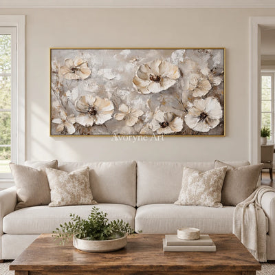 Aster Parcel: Ivory Floral Relief — living gold