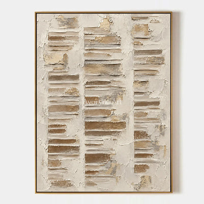 Chalk Steps: Ivory Geometric Relief Wall Art — primary