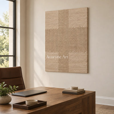 Aster Haven: Ivory Grid Texture — office frameless