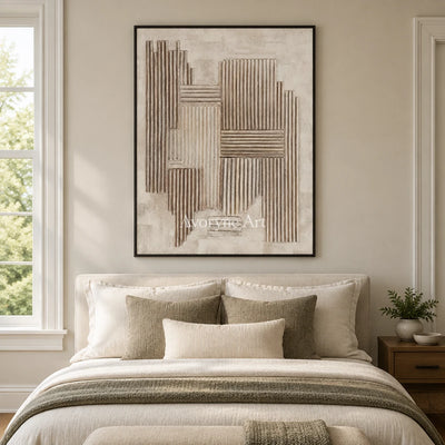 Aster Glade: Ivory Grid Texture — bedroom black