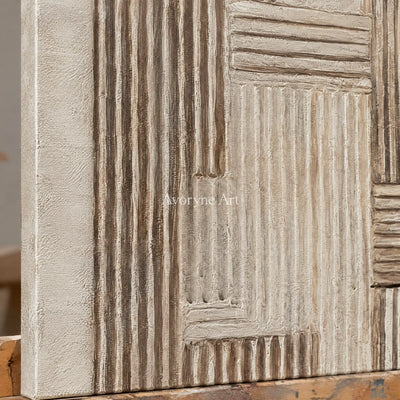 Aster Glade: Ivory Grid Texture — detail easel