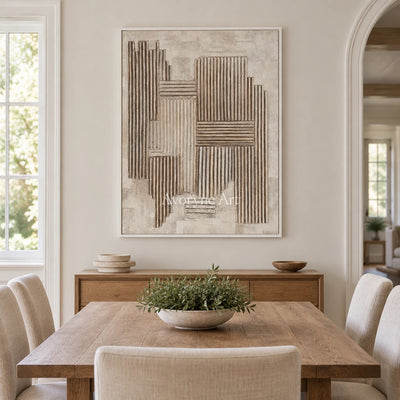 Aster Glade: Ivory Grid Texture — dining white