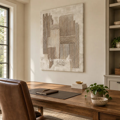 Aster Glade: Ivory Grid Texture — office frameless