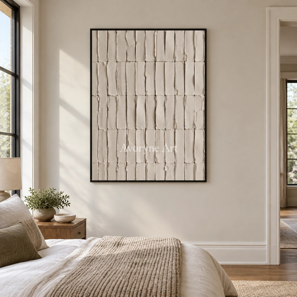 Aster Vale: Ivory Grid Texture — bedroom black