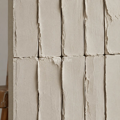 Aster Vale: Ivory Grid Texture — detail easel