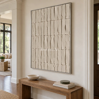 Aster Vale: Ivory Grid Texture — entry silver