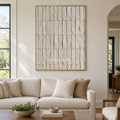 Aster Vale: Ivory Grid Texture — living gold