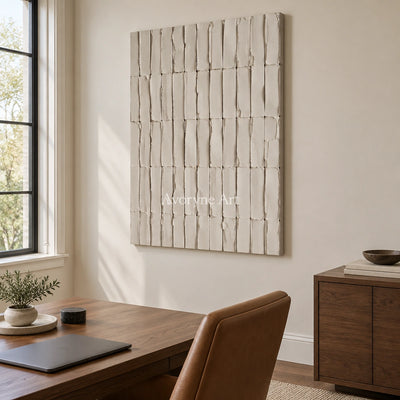 Aster Vale: Ivory Grid Texture — office frameless