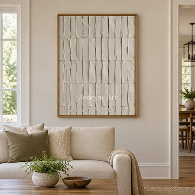 Aster Vale: Ivory Grid Texture — villa wood