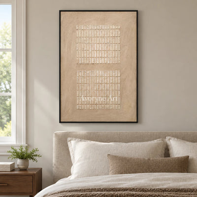 Aster Afterglow: Ivory Grid Texture — bedroom black