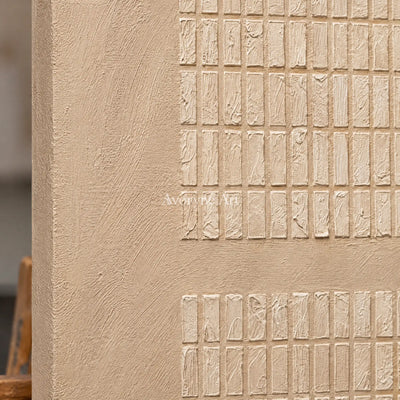 Aster Afterglow: Ivory Grid Texture — detail easel