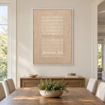 Aster Afterglow: Ivory Grid Texture — dining white