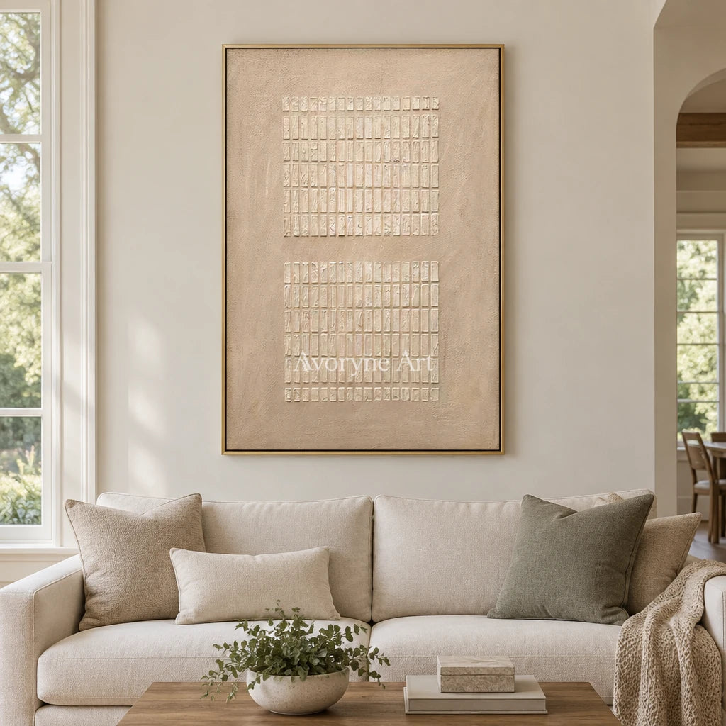 Aster Afterglow: Ivory Grid Texture — living gold