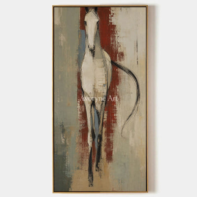Woven Trace, hand-painted ivory horse art by Arthur Ellison