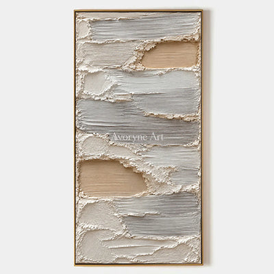 Aven Quiet Strata: Ivory Layered Texture Wall Art — primary