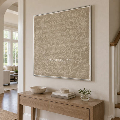 Aster Glimmer: Ivory Script Abstract — entry silver