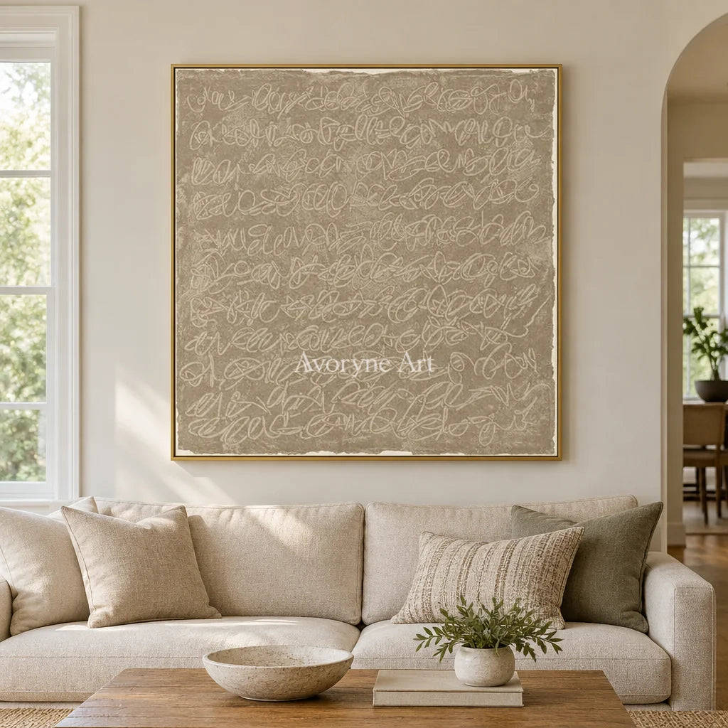 Aster Glimmer: Ivory Script Abstract — living gold