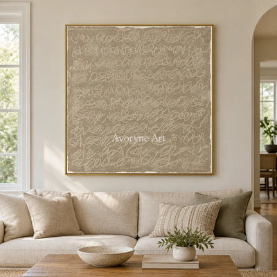 Aster Glimmer: Ivory Script Abstract — living gold