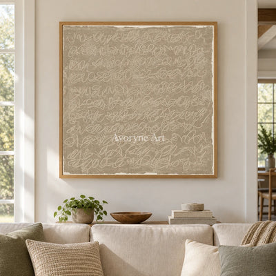 Aster Glimmer: Ivory Script Abstract — villa wood