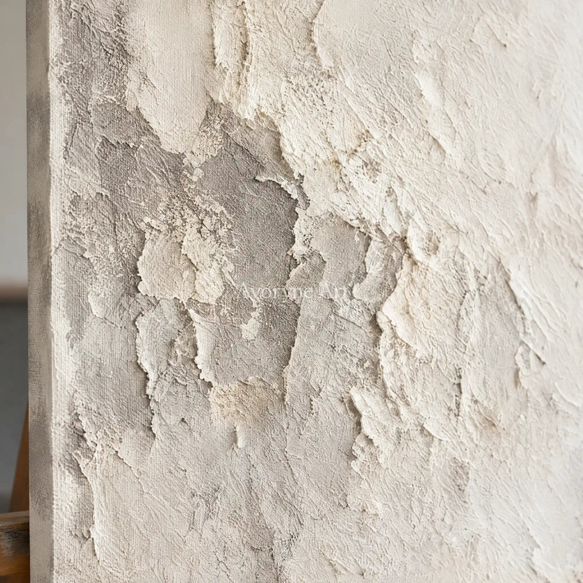 Aster Whisper: Ivory Texture Art — detail easel