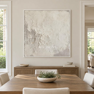 Aster Whisper: Ivory Texture Art — dining white