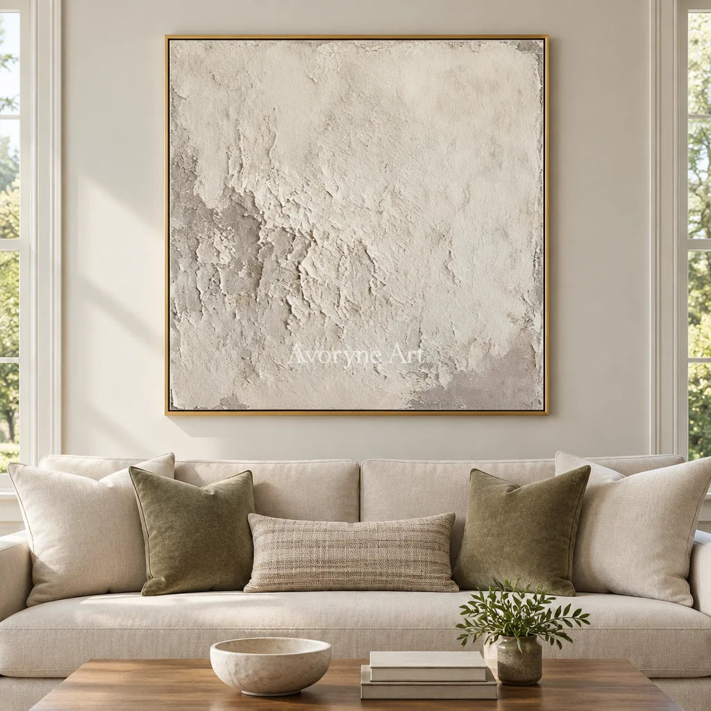 Aster Whisper: Ivory Texture Art — living gold