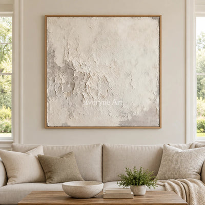 Aster Whisper: Ivory Texture Art — villa wood