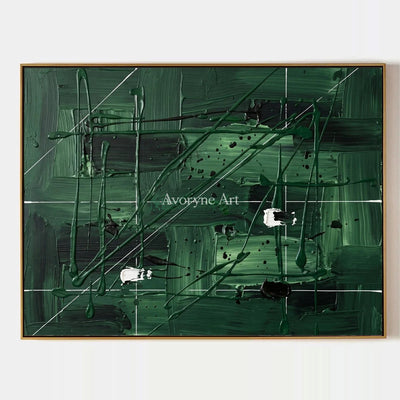 Golden Reverberation, hand-painted linear abstract wall art by Mei Arlen Zhao