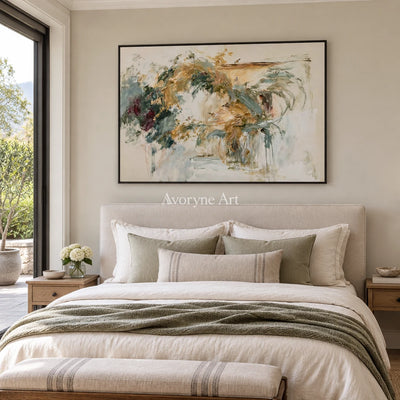 Ivory Painted Drift: Loose Botanical Art — bedroom black
