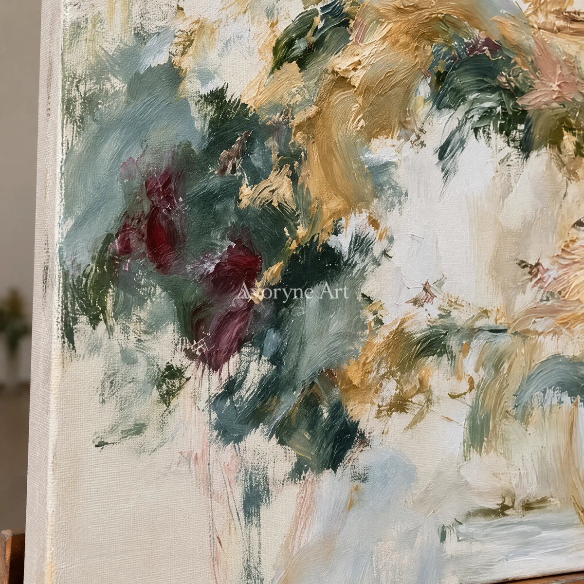 Ivory Painted Drift: Loose Botanical Art — detail easel