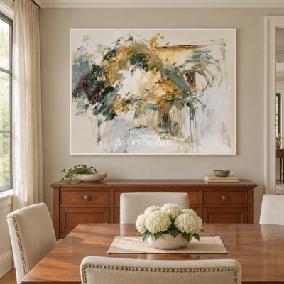 Ivory Painted Drift: Loose Botanical Art — dining white
