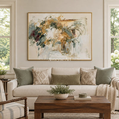 Ivory Painted Drift: Loose Botanical Art — living gold