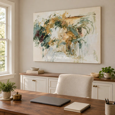 Ivory Painted Drift: Loose Botanical Art — office frameless