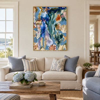 Ivory Painted Solace: Marine Botanical Art — living gold
