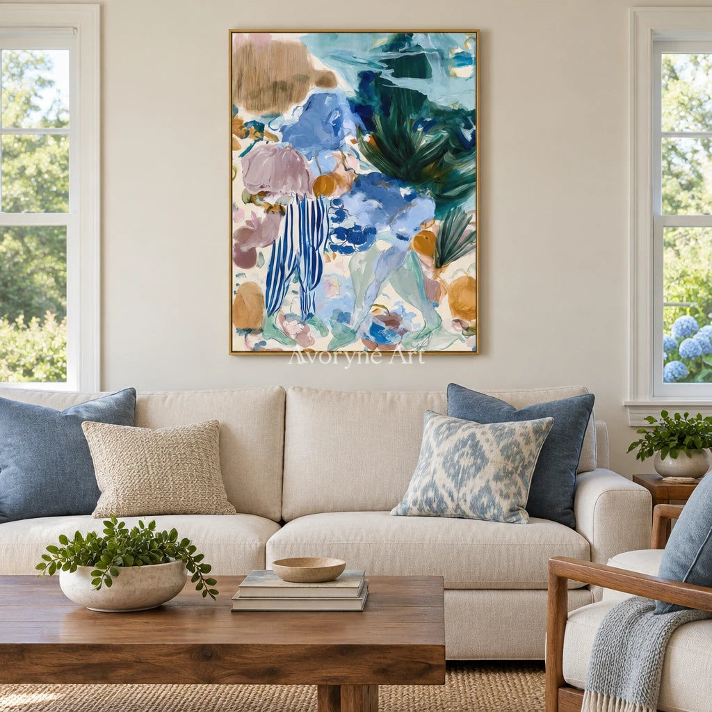 Ivory Painted Meadow: Marine Botanical Art — living gold