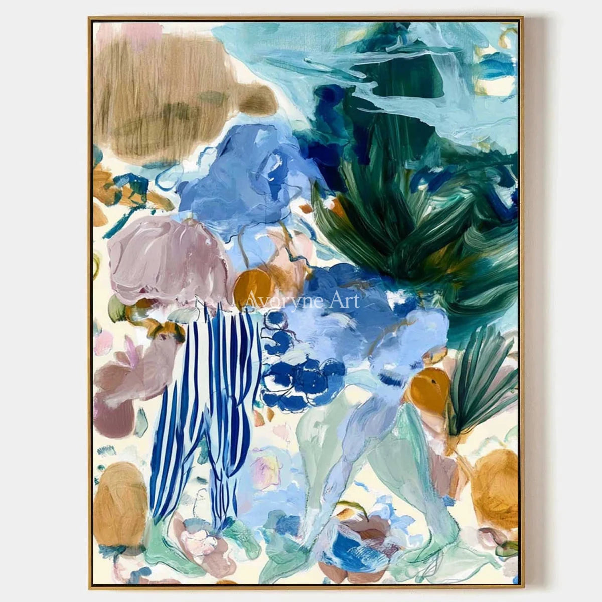 Ivory Painted Meadow: Marine Botanical Art — primary