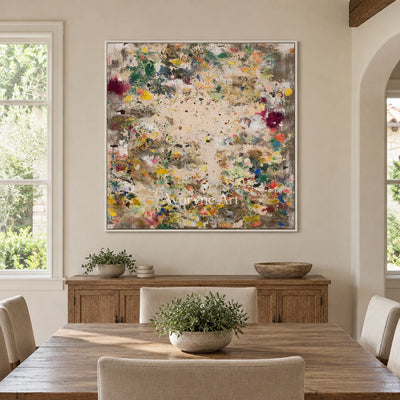 Ivory Painted Passage: Meadow Blossom Art — dining white