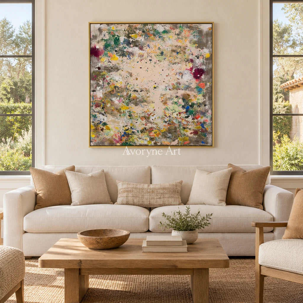 Ivory Painted Passage: Meadow Blossom Art — living gold