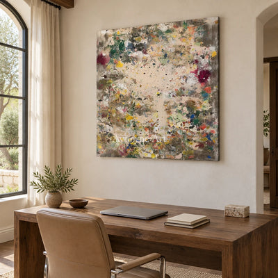 Ivory Painted Passage: Meadow Blossom Art — office frameless