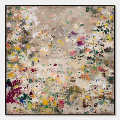 Ivory Painted Rhythm: Meadow Blossom Art — primary